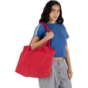 Baggu Cloud Carry-On in Candy Apple Red, 2 Exterior Pockets